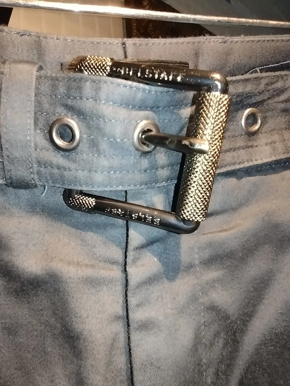 Belstaff Gray Flat-Front Shorts with Belt
